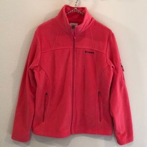 EUC Medium Columbia Pink Fleece Zip-up Jacket!